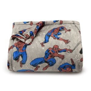Marvel Spider-Man Blue and Gray Throw Blanket